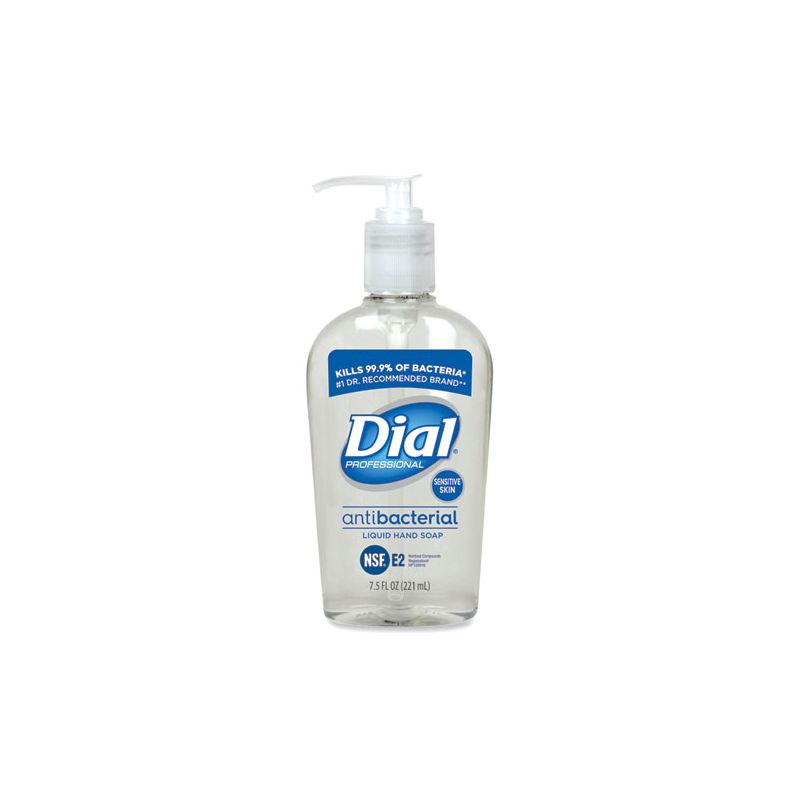 Dial Professional Antibacterial Liquid Hand Soap for Sensitive Skin, Floral, 7.5 oz Pump, 12/Carton, 1 of 2