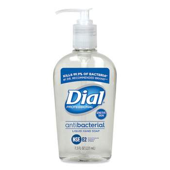 Dial Professional Antibacterial Liquid Hand Soap for Sensitive Skin, Floral, 7.5 oz Pump, 12/Carton