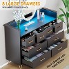 Zstar 8 Drawers Dresser for Bedroom, Living Room, Entryway with LED Light & Charging Station - 4 of 4