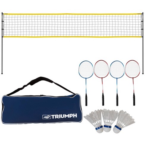  Triumph Sports 4-Player Badminton Set with 4 Rackets, 3  Shuttlecocks and 1 Carry Case, Black (35-7119-2) : Sports & Outdoors