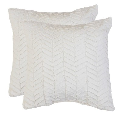 2pk Egret Aiden Chevron Throw Pillows and Throw Blanket White - Decor Therapy