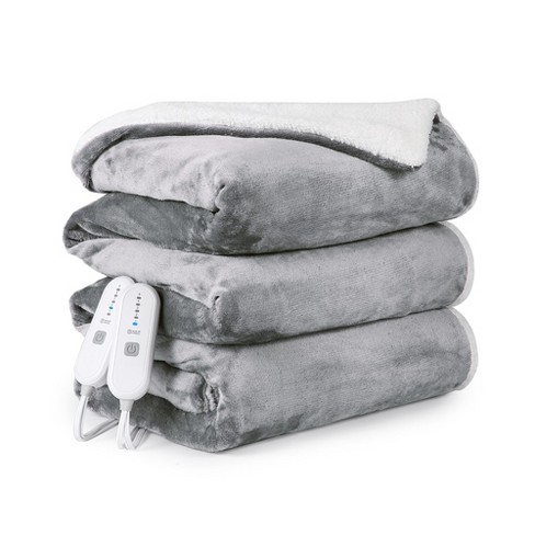 Trinity Heating Blanket, Thick Tufted Electric Blanket Throw with 6 Heating  Levels and 8 Time Settings, Machine Washable Throw 50x60, Grey