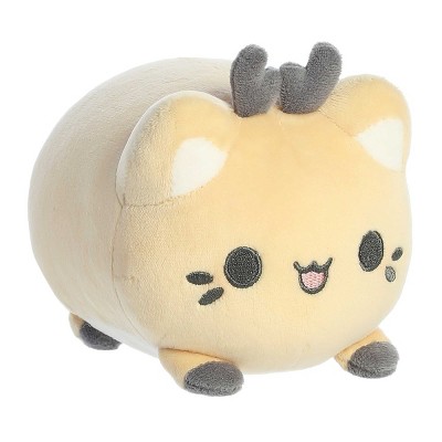 Aurora Small Cream Reindeer Meowchi Tasty Peach Festive Stuffed Animal Brown 7.5"