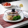 Le'raze Tall Clear Glass Microwave Plate Cover Splatter Guard Lid with Easy Grip Black Silicone Handle - Food Grade and Dishwasher Safe - 10inch - 2 of 4