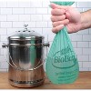 RSVP International Kitchen Collection Compost Pail, 1 Gallon Compostable Bags, Green - 2 of 3