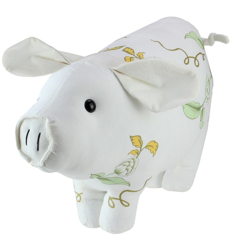 Northlight 13.25" White, Soft Green and Yellow Floral Pig Spring Tabletop Decoration, 1 of 4