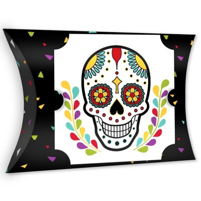 Big Dot of Happiness Day of the Dead - Favor Gift Boxes - Sugar Skull Party Large Pillow Boxes - Set of 12