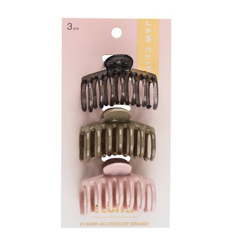 No-Slip Grip Basic Claw Hair Clips 3pk