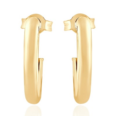 Pompeii3 14k Yellow Gold 3mm Small Women's Hoop Earrings .5"  Tall 1 grams