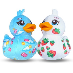 Mini Kwaaks, Celeste & Charlotte - 4" Plush Ducks with Stitched Eyes & Soft Beak, Hanging Loop Plush Toys for Bags, Collectible Stuffed Animal Set - 1 of 4