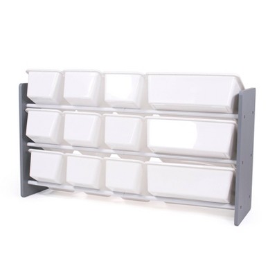 White 3-Tier Kids' Storage Organizer with 12 Bins