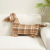 Saro Lifestyle Plaid Dachshund Poly Filled Throw Pillow, 30"x21"x4", Brown - 2 of 2