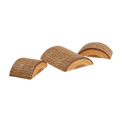 ECR4Kids SoftZone Tree Log Climber Set, Chocolate, 3-Piece