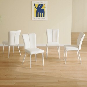 CAVINAS Modern PU Leather Dining Chairs with Foam Cushion and Metal Legs, 6-Piece Side Chair for Dining Room, Living Room - 1 of 4