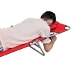 vidaXL Patio Lounge Chair Folding Sunlounger Sunbed with Head Cushion Steel - Red - 4 of 4