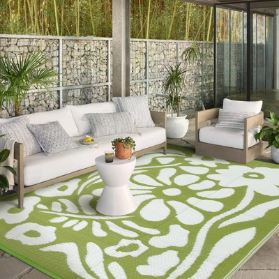 Lahome Outdoor Plastic Straw Rug-Waterproof Reversible Mat for Patio,Balcony,Deck,Backyard,Beach