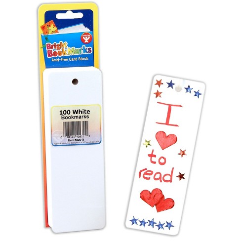 Juvale 300-pack Bulk Blank Bookmarks To Decorate, White Plain Cardstock  Page Markers With Hole For Gift Tags, Price Hanging Labels (6 X 2 Inch) :  Target