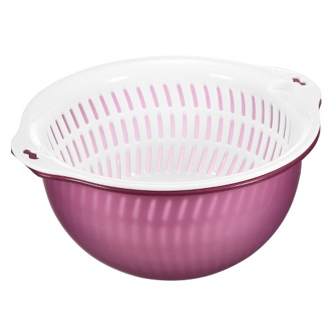 Perfk Basket Bowl Drying Holder Space Saving Dish Drainer for Bowl Spoons Kitchen Pink, Size: 45cmx23.5cmx15.5cm