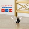 Homhougo Gold Bar Cart with Wheels, Home Bar Serving Cart with Wine Rack and Glass Holder,  2 Tier Bar Cart for Kitchen Living Room Dining Room - 4 of 4