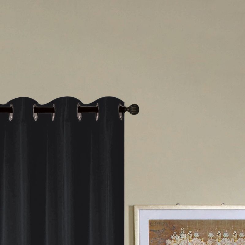 RT Designers Collection Kennedy Elegant Design Grommet Curtain Panel Black, 2 of 4