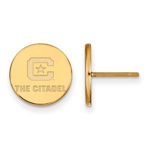 Black Bow Jewelry 14k Yellow Gold Plated Sterling Silver The Citadel Bulldogs NCAA Post Earrings - 1 of 3