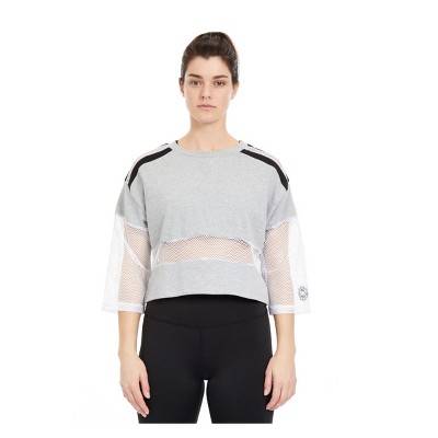 PSK Collective, Tops, New Womens Psk Collective Shirt Mesh Jersey Style  Crop Top Size Large Womens