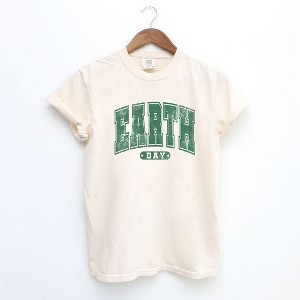 Simply Sage Market Women's Earth Day Varsity Short Sleeve Garment Dyed Tee - 1 of 2