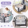 Infans Portable Baby Playard Nursery Center Crib Bassinet w/ Hanging Toys & Music Box - 3 of 4