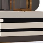 gold frame + white panel 4 tier