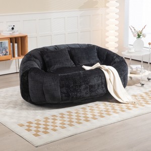 Bean Bag Chair Modern with High-Density Foam Seat for Living Room or Bedroom 59in Wide Two-Seater Sofa-3irtyhousy - 1 of 4