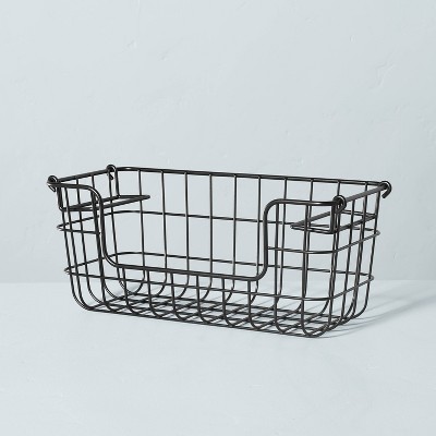 Small Stacking Wire Storage Basket Matte Black - Hearth &#38; Hand&#8482; with Magnolia