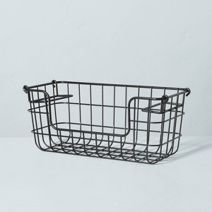 Stacking Wire Storage Basket Matte Black - Hearth & Hand™ with Magnolia - 1 of 4