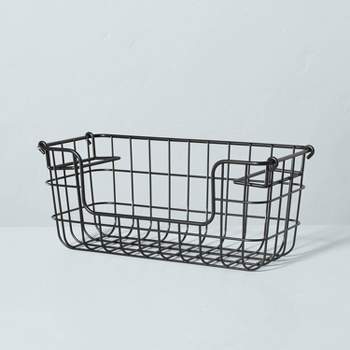 Small Stacking Wire Storage Basket Matte Black - Hearth & Hand™ with Magnolia