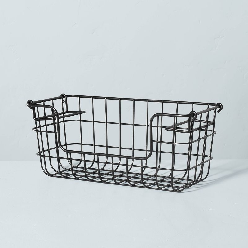 Stacking Wire Storage Basket Matte Black - Hearth & Hand™ with Magnolia, 1 of 7