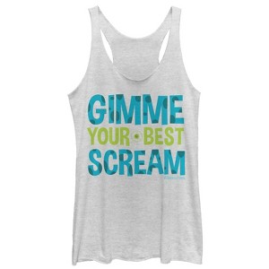 Women's Monsters Inc Gimme Your Best Scream Racerback Tank Top - 1 of 3