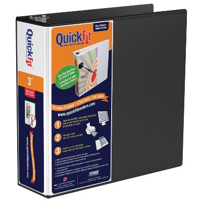QuickFit Round Ring View Binder 3 Black (88051)