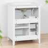 24" Bathroom Vanity with Sink, 3 Drawers and Adjustable Shelf Cabinet, Freestanding MDF and Rubberwood Cabinet,Storage Vanity - 3 of 4