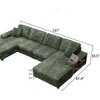 GDFStudio Robeson Modern 4-Seat Corduroy Convertible U-shaped Combination Sofa - 4 of 4
