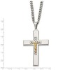 Black Bow Jewelry Men's Stainless Steel & Gold Tone XL Crucifix Necklace, 24 Inch - 3 of 4