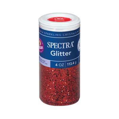 Spectra Glitter, Red, 4 oz., 1 Jar (Pack of 6)