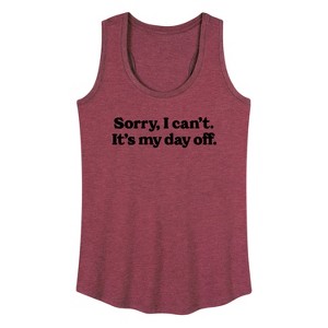 Women's - Instant Message - Sorry, I can't. It's My Day Off Graphic Racerback Tank - 1 of 4
