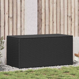 Patio Storage Box Poly Rattan 39.3"x19.6"x19.6" Black vidaXL - 1 of 4
