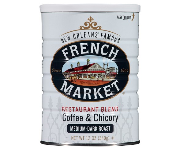 French Market Restaurant Blend Medium Dark Roast Coffee and Chicory - 12oz