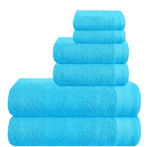 BAGOKIE 6 Packs Cotton Bath Towel Set - 1 of 4