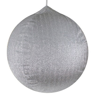 Northlight 23.5" Silver Tinsel Inflatable Christmas Ball Ornament Outdoor Decoration