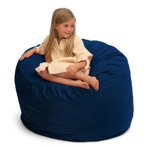 Ultimate Sack 3ft Bean Bag Chair, Oversized Comfortable Indoor Floor Lounger, Giant Foam-Filled Furniture for Relaxing, Navy Suede - 1 of 4