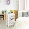 Chest w/3 Fabric Drawers Vintage Wood Frame End Table Side Sofa Table Nightstand - 2 of 4
