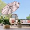 Best Choice Products 10ft Solar LED Lighted Striped Patio Umbrella w/ Crank, Tilt, Push Button, 6 Ribs - 2 of 4