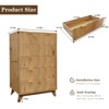 5 Drawer Fluted Dresser, 48" Tall Modern Wood Chest with Anti-Tip Device, Storage Organizer for Bedroom, Living Room, Hallway, and Closet - 2 of 4