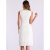 INSPIRE CHIC Women's Sleeveless Boat Neck Knit Textured Elegant Office Sheath Midi Dress - 3 of 4